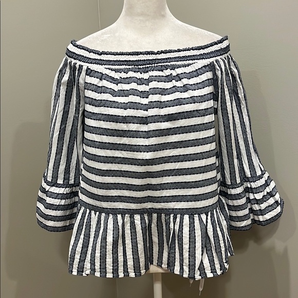 crown & ivy Tops - Crown &Ivy Striped Off-ShoulderTop